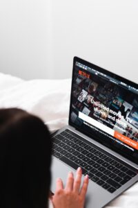 laptop with Netflix home screen